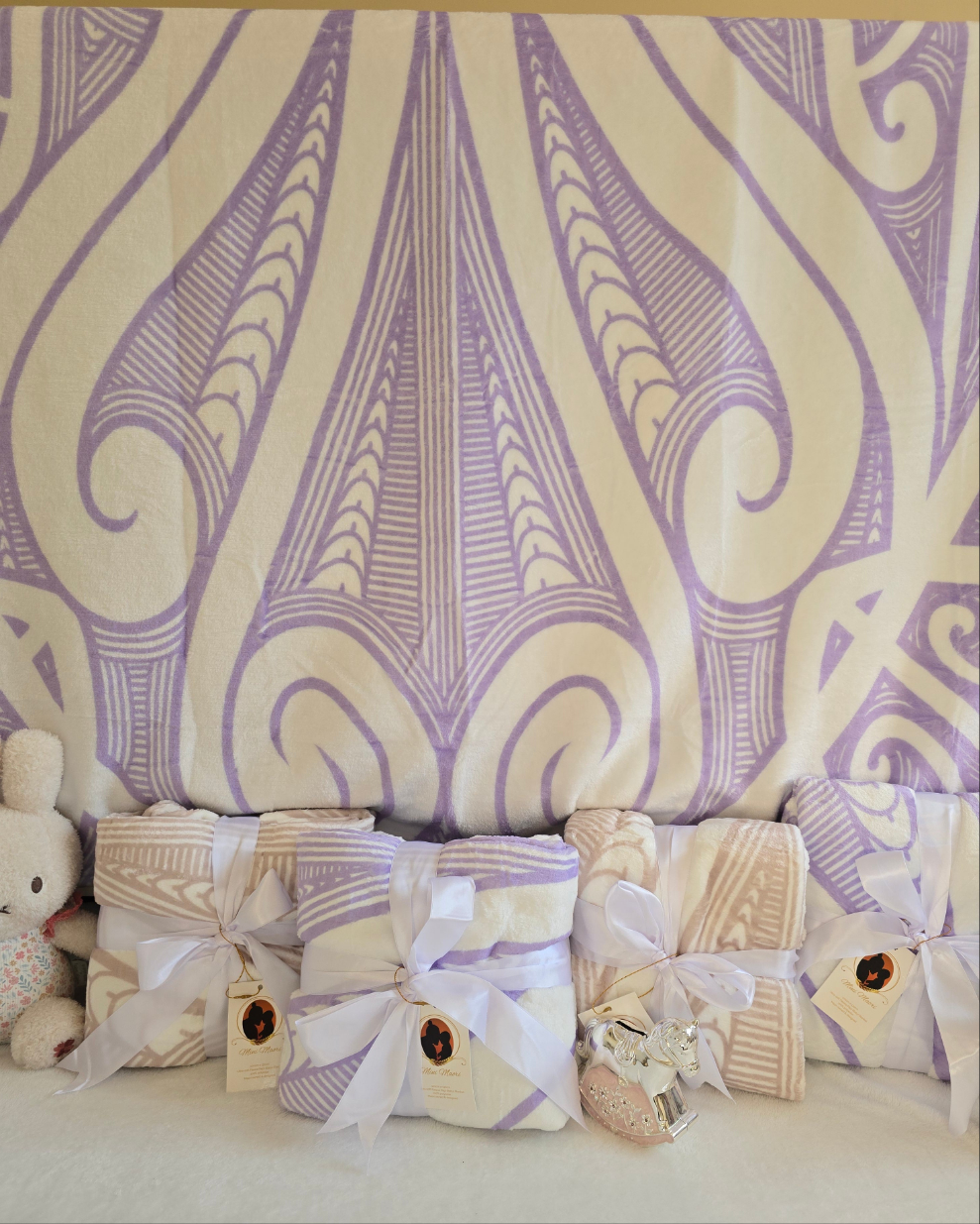 Maori Baby Blanket - Moemoeā (Dream) Purple