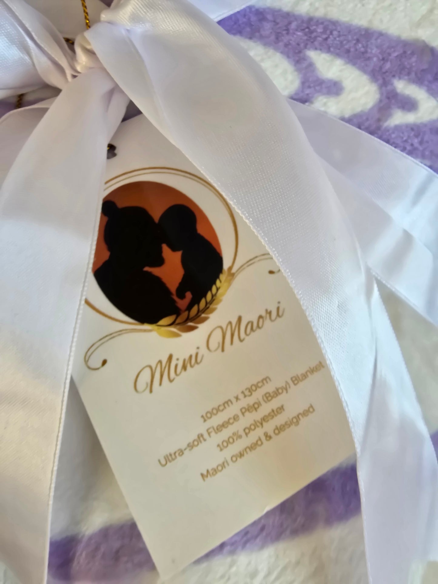 Maori Baby Blanket - Moemoeā (Dream) Purple