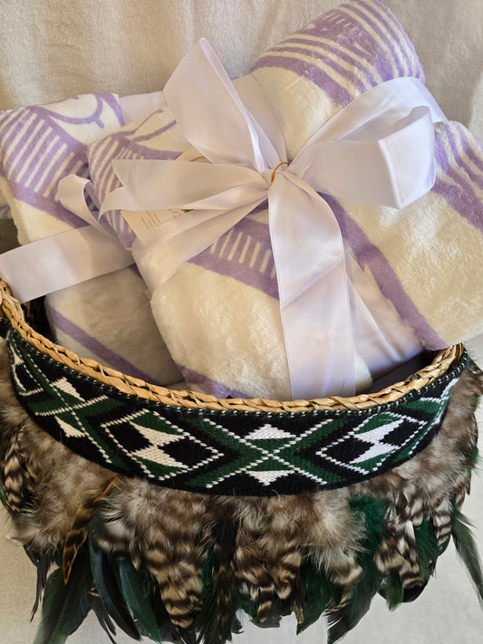 Maori Baby Blanket - Moemoeā (Dream) Purple