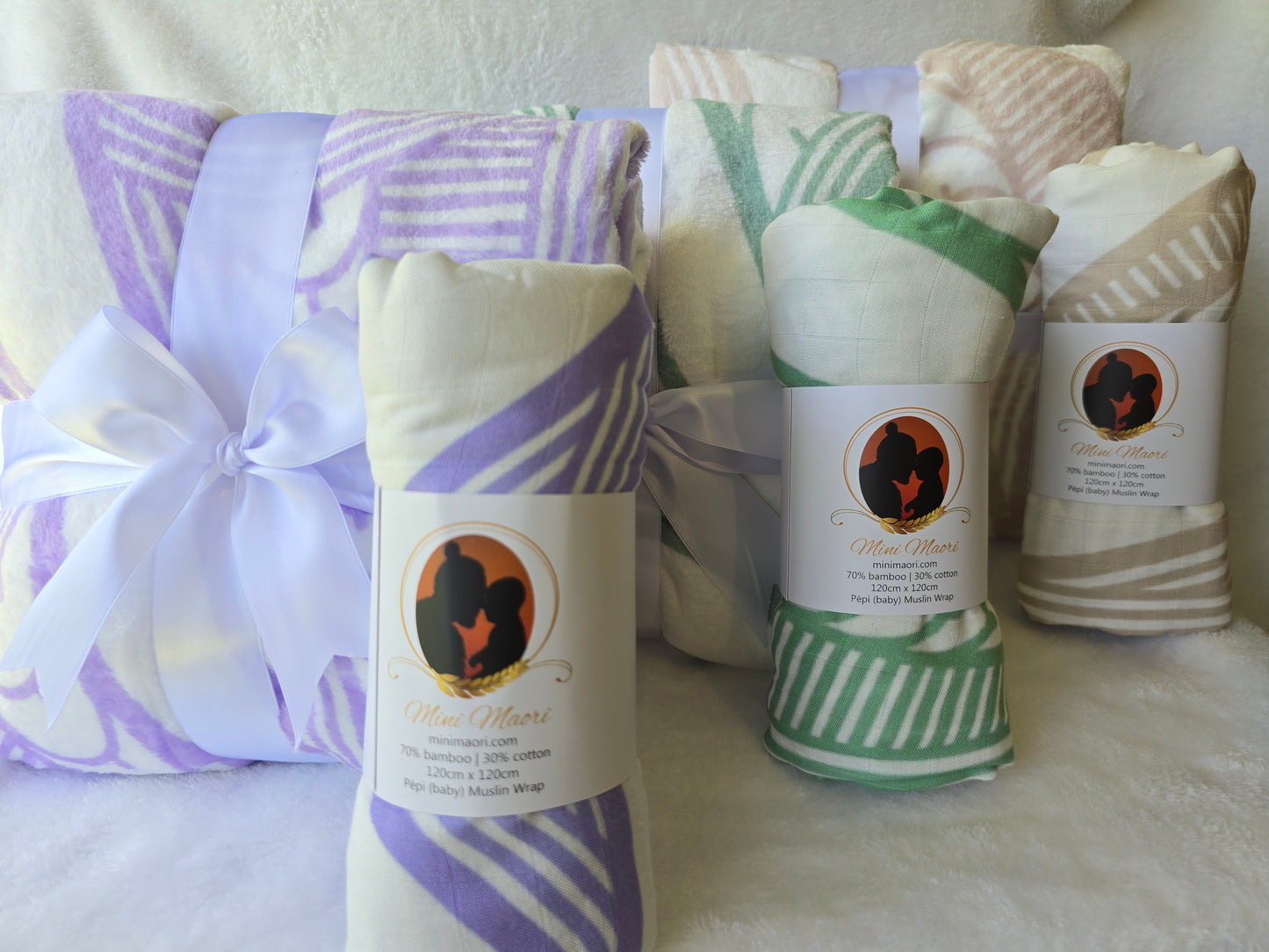 Organic Muslin Wrap - Whenua (Land) Sage green