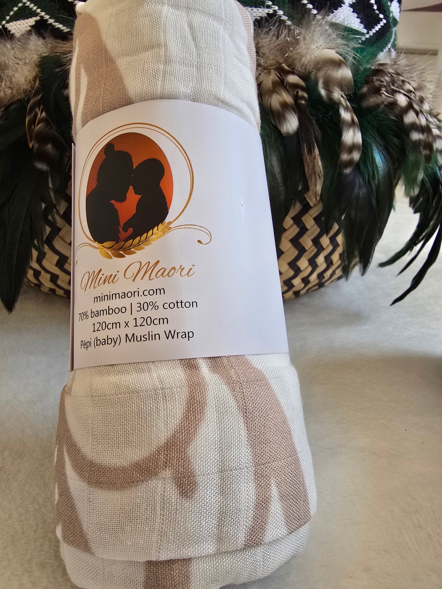 Organic Muslin Wrap - Whenua (Land) Tan