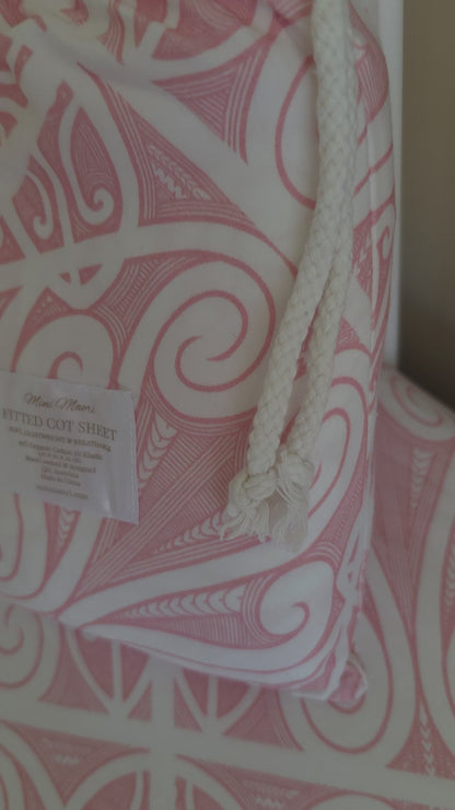 Fitted Cot Sheet (Peachy Pink)