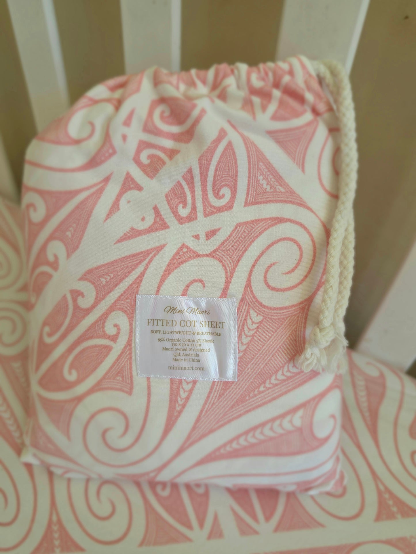 Fitted Cot Sheet (Peachy Pink)