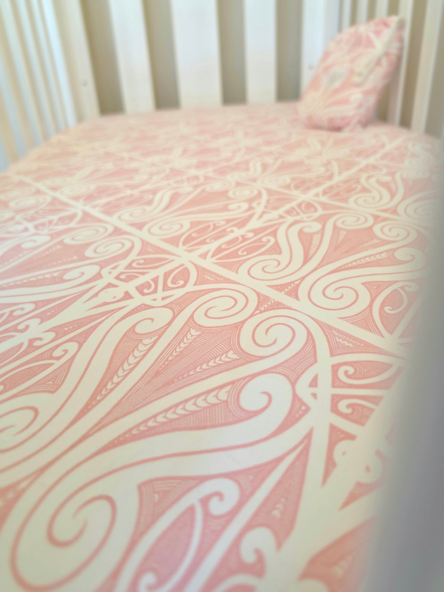 Fitted Cot Sheet (Peachy Pink)