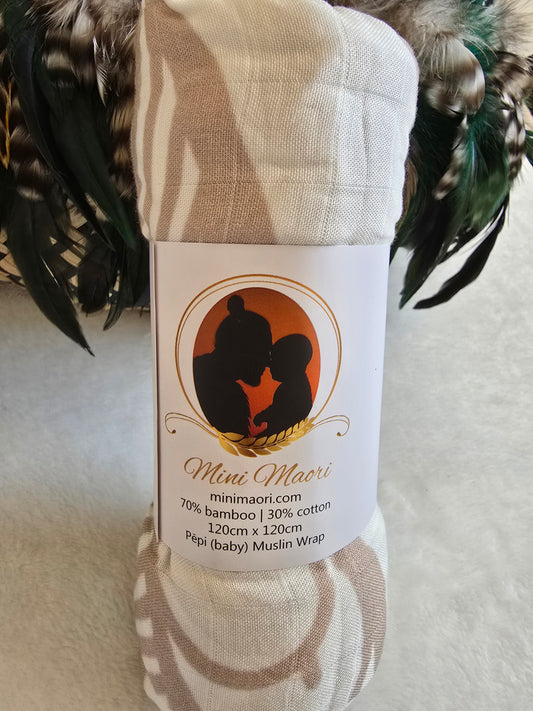 Organic Muslin Wrap - Whenua (Land) Tan