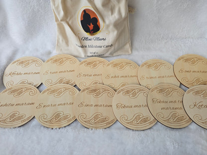 Milestone Cards 1 month - 1 year (double-sided Maori/English)