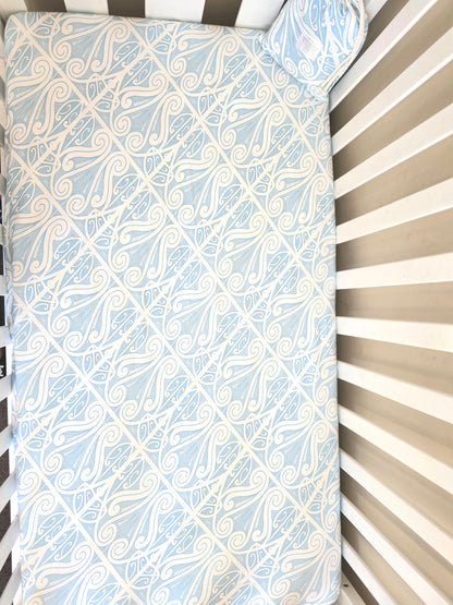 Fitted Cot Sheet (Sky Blue)