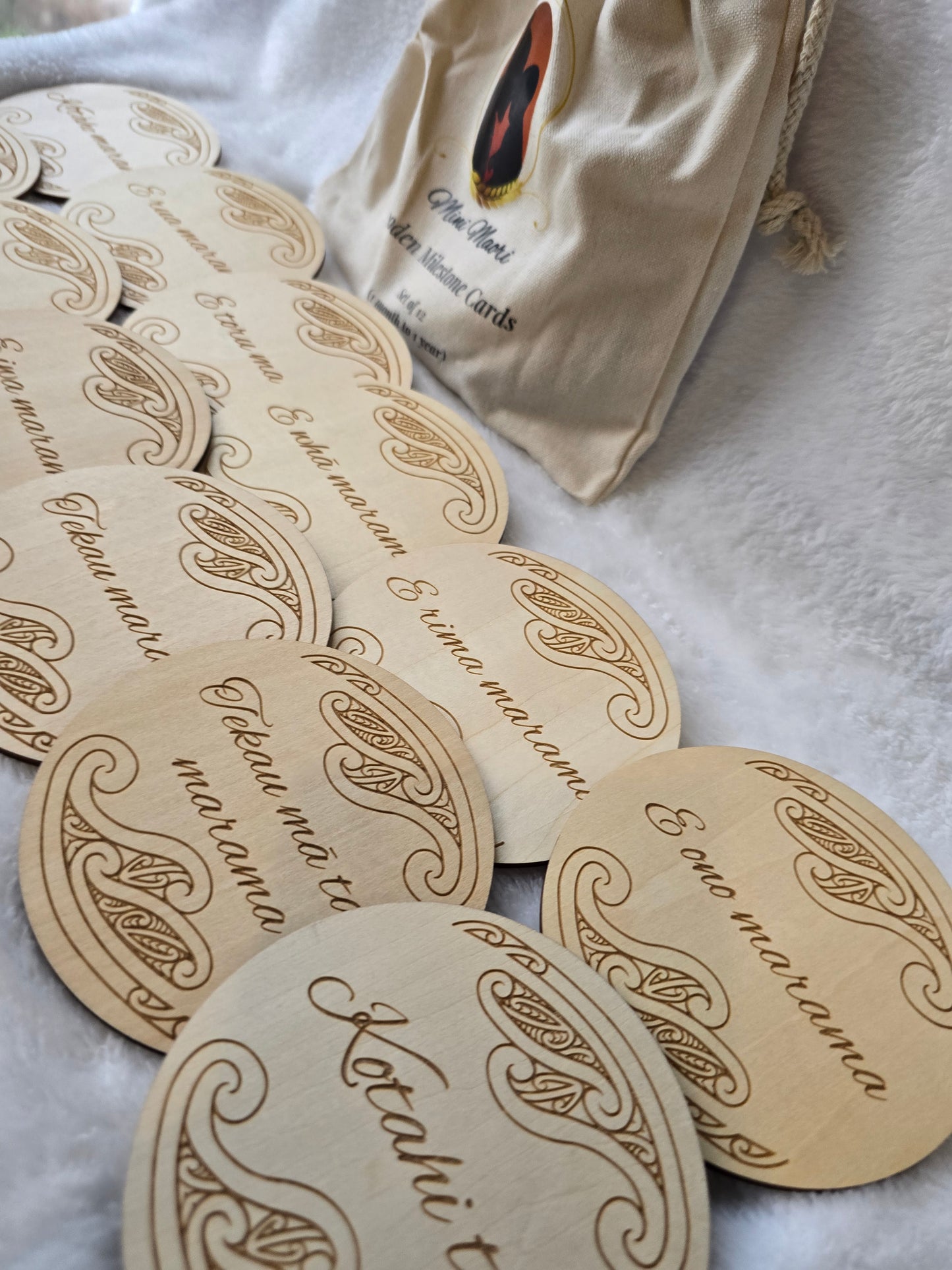 Milestone Cards 1 month - 1 year (double-sided Maori/English)