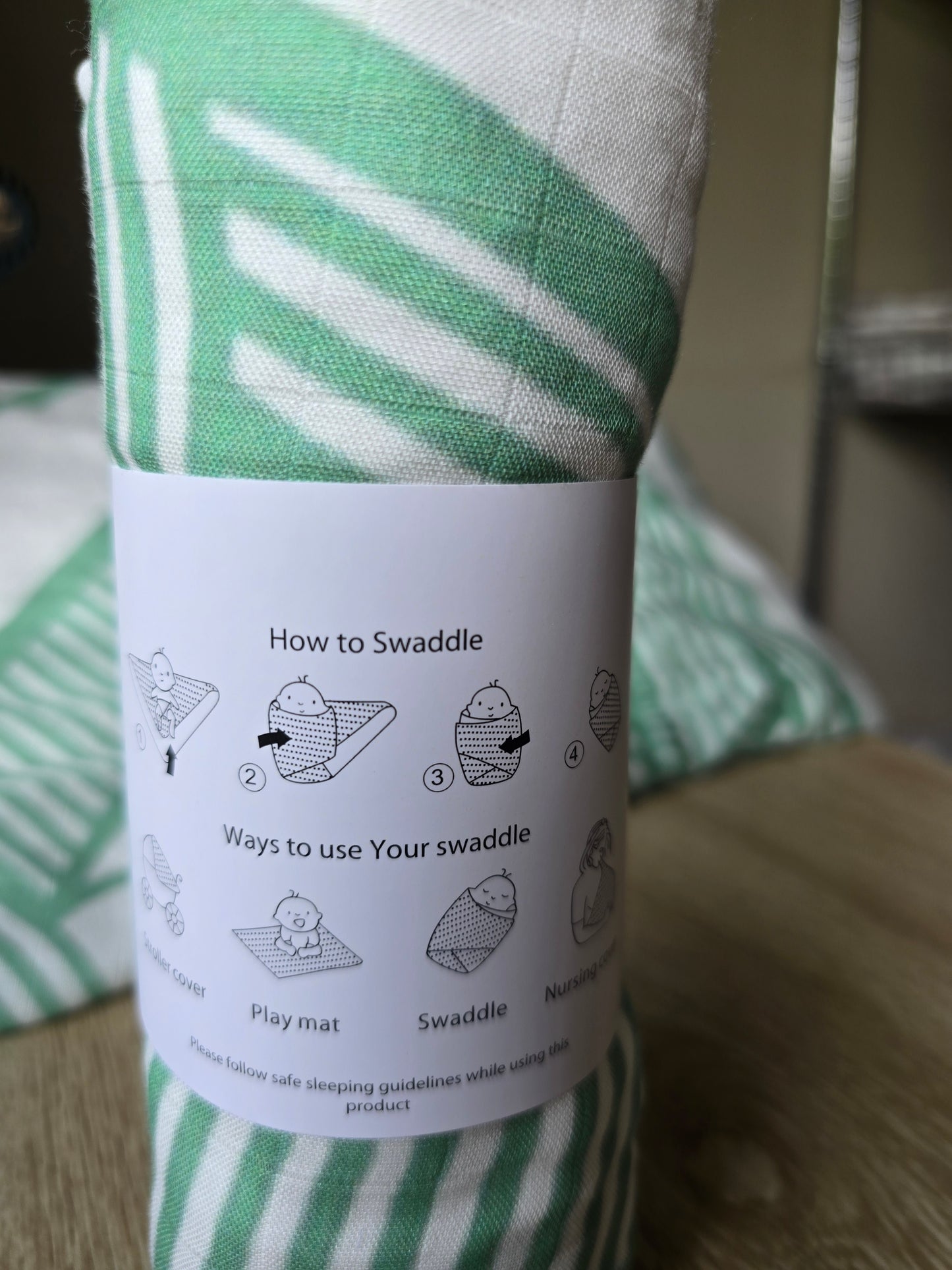 Organic Muslin Wrap - Whenua (Land) Sage green
