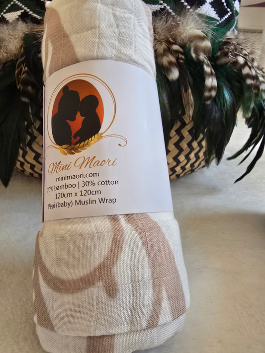 Organic Muslin Wrap - Whenua (Land) Tan