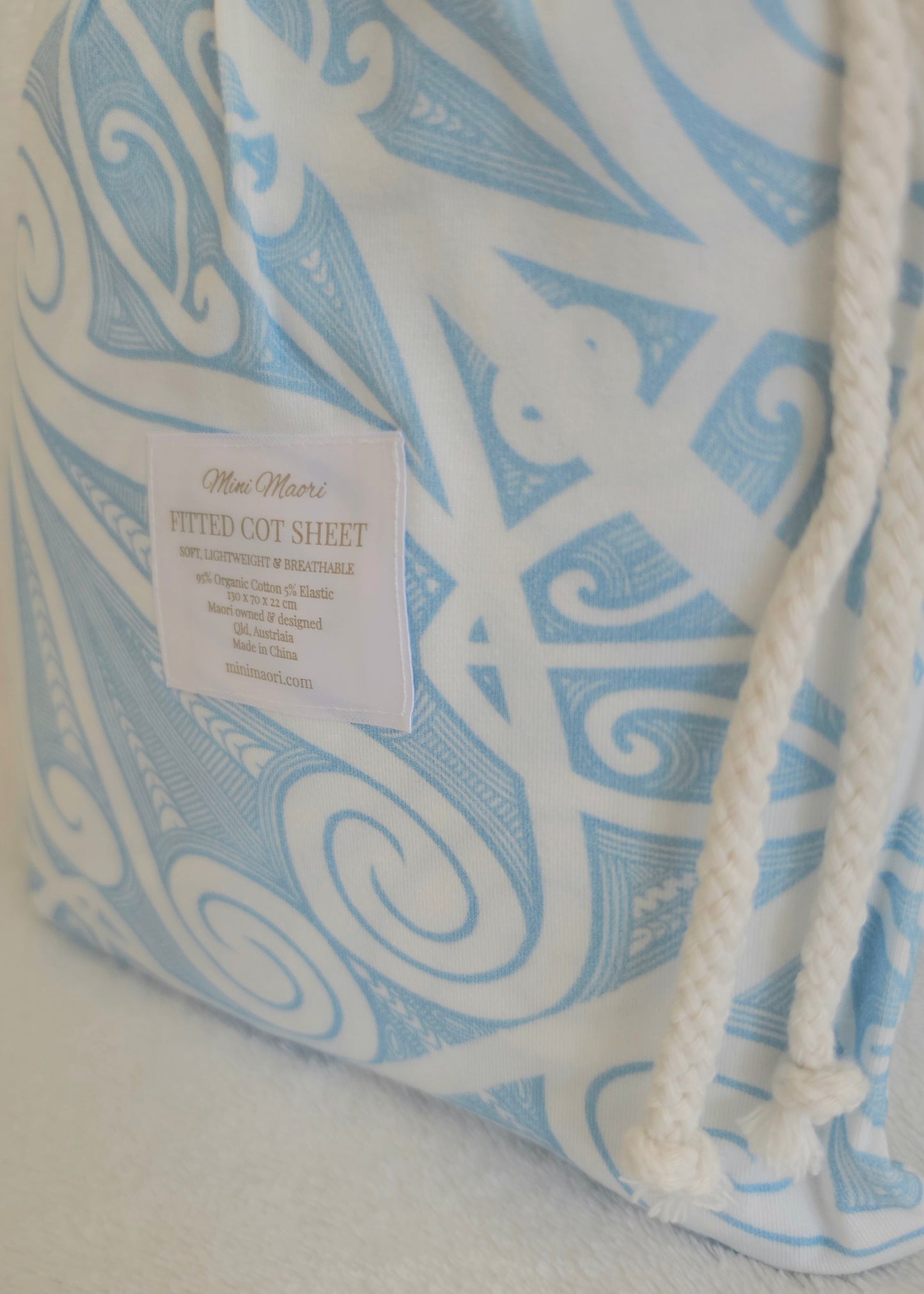 Fitted Cot Sheet (Sky Blue)
