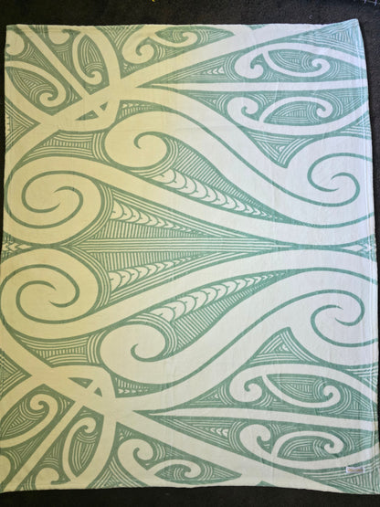Maori Baby Blanket - Moemoeā (dream) Sage Green
